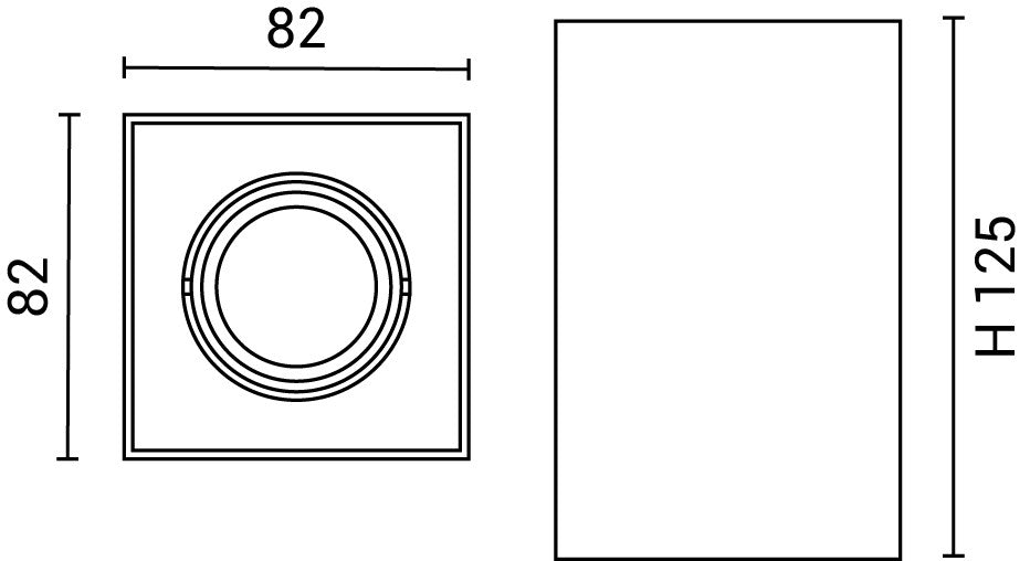 Spotlight Fixture Square Plastic Max 10W - product view
