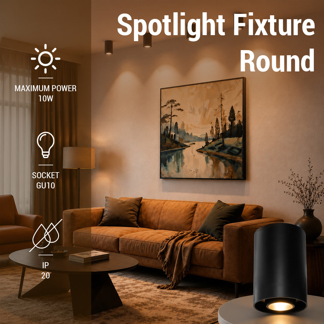 Spotlight Fixture Round Plastic - image 3