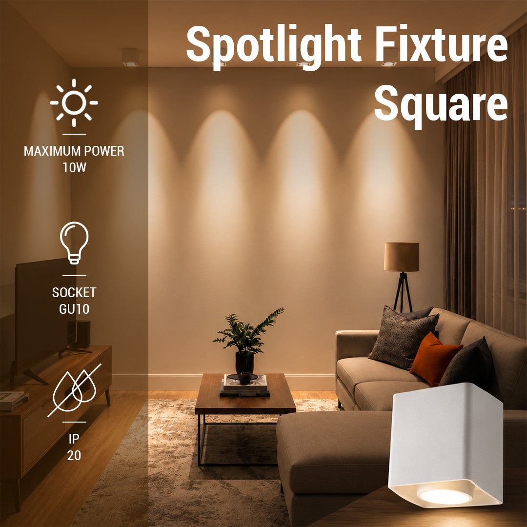 Spotlight Fixture Square Plastic - image 3