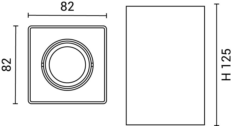 Spotlight Fixture Square Plastic - product view