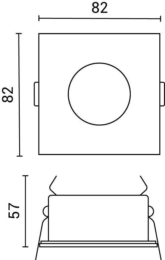 Spotlight Fixture Square Aluminium Max 35W - product view