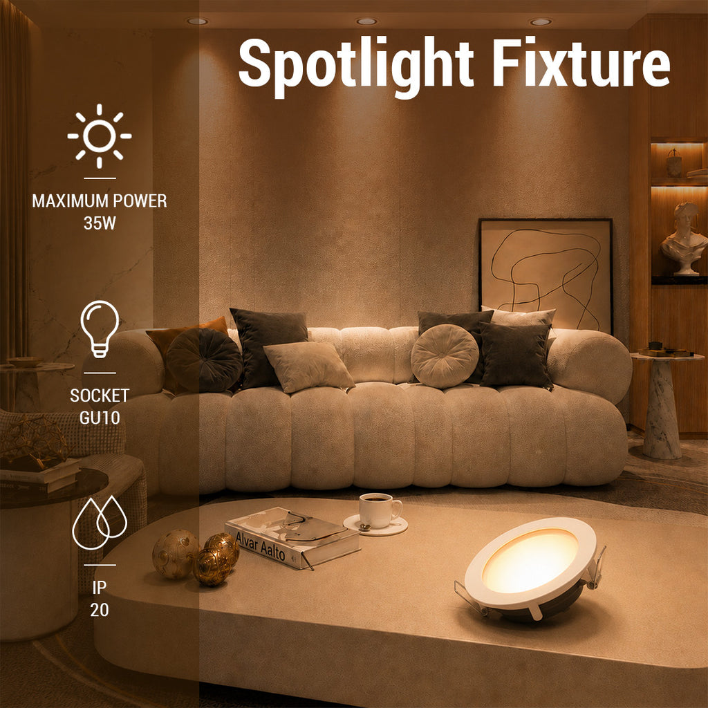 Spotlight Fixture Aluminium White/Black Max 35W - image 3