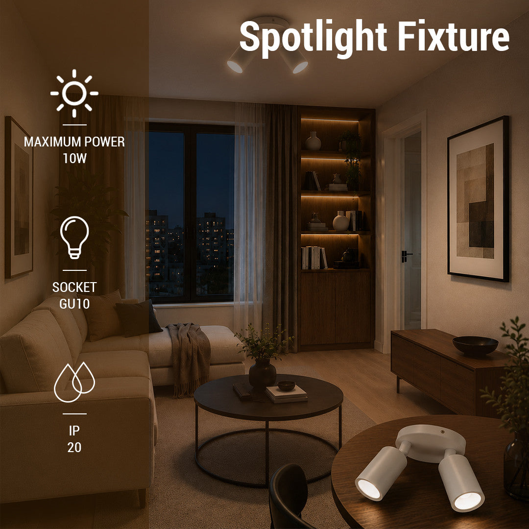 Spotlight Fixture Plastic 2*GU10 - image 3