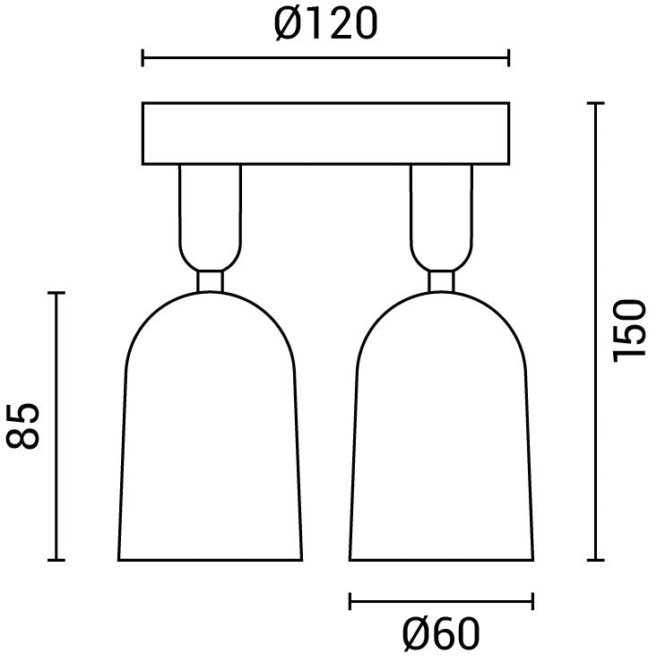 Spotlight Fixture Plastic 2*GU10 - product view