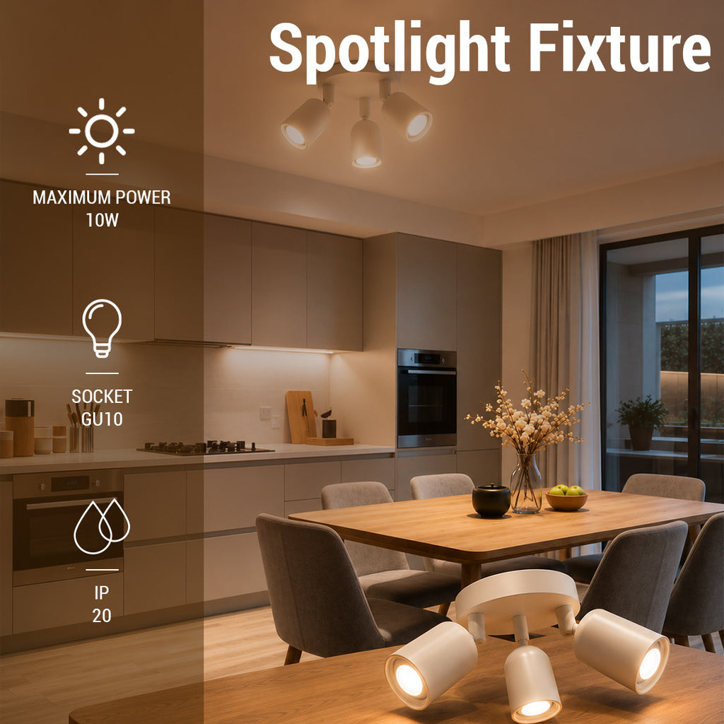 Spotlight Fixture Plastic 3*GU10 - image 3