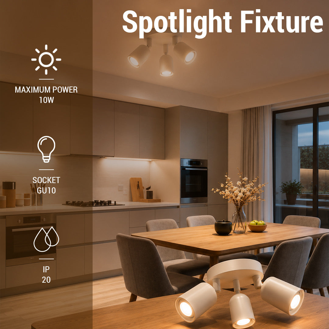 Spotlight Fixture Plastic 3*GU10 - image 3