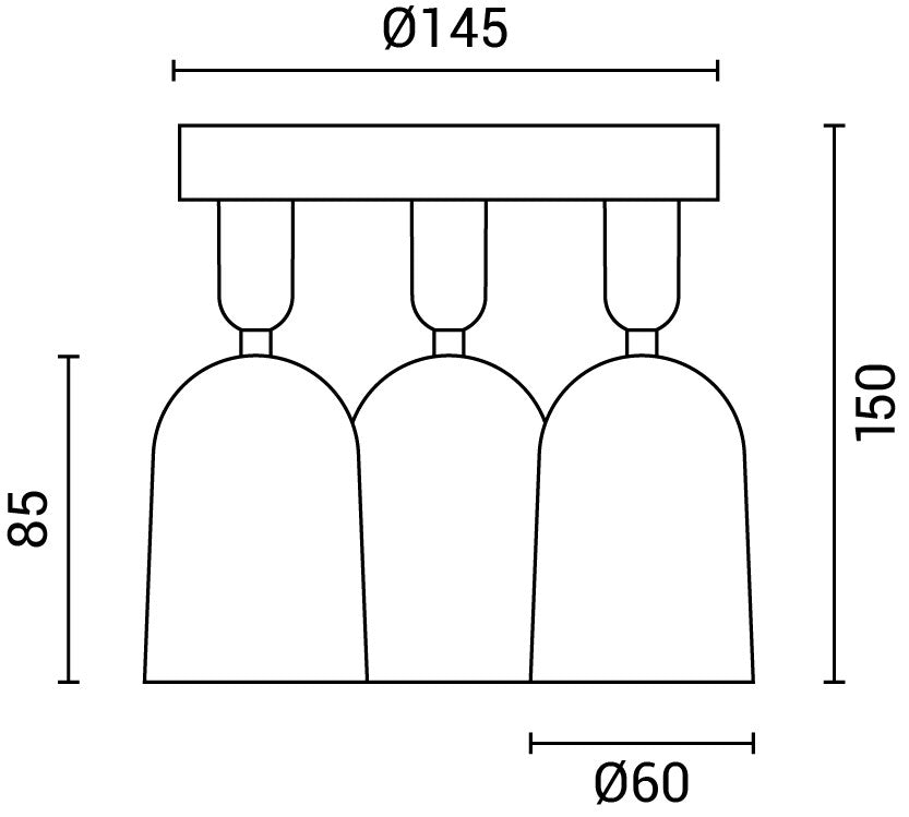 Spotlight Fixture Plastic 3*GU10 - product view