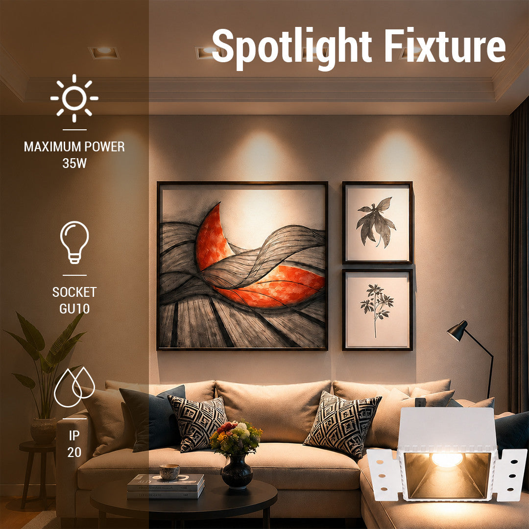 Spotlight Fixture Aluminium White - image 3