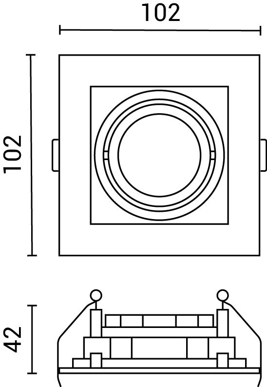 Spotlight Fixture Square - product view