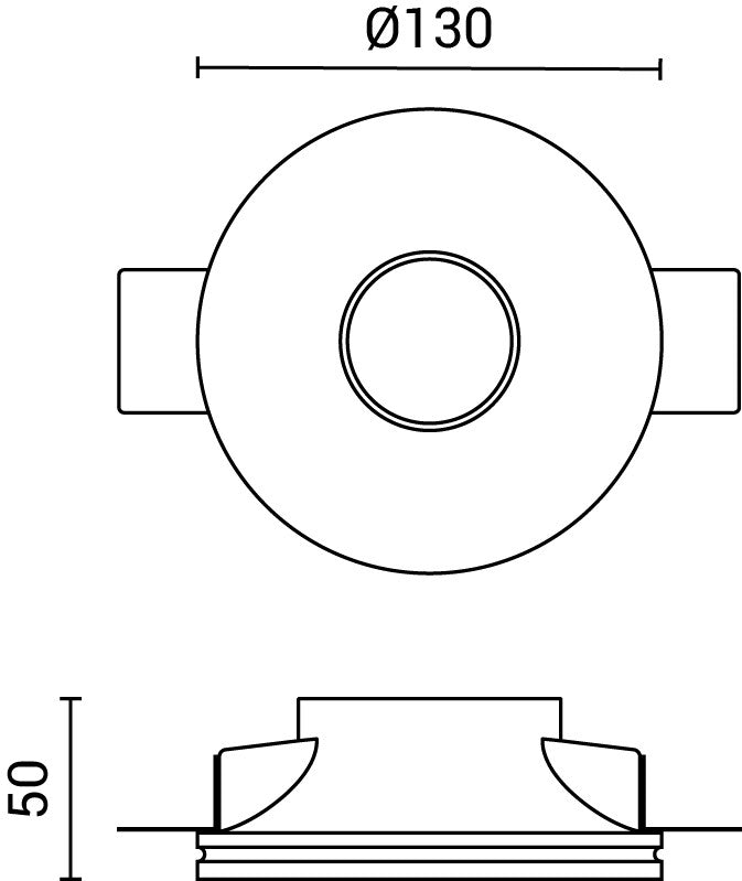 Ceiling Fitting Trimless Recessed White - product view