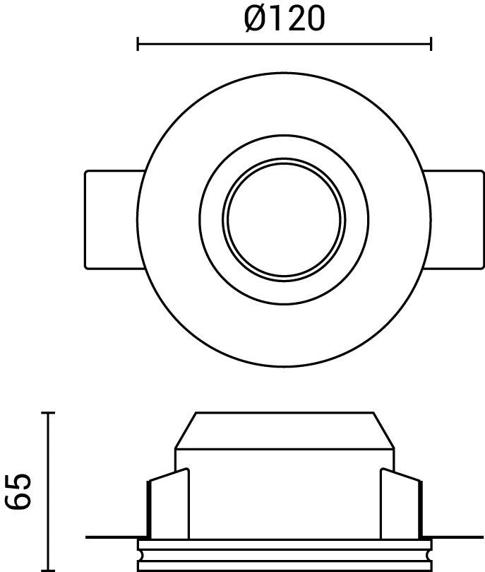 Ceiling Fitting Trimless Recessed Round Frosted Glass - product view