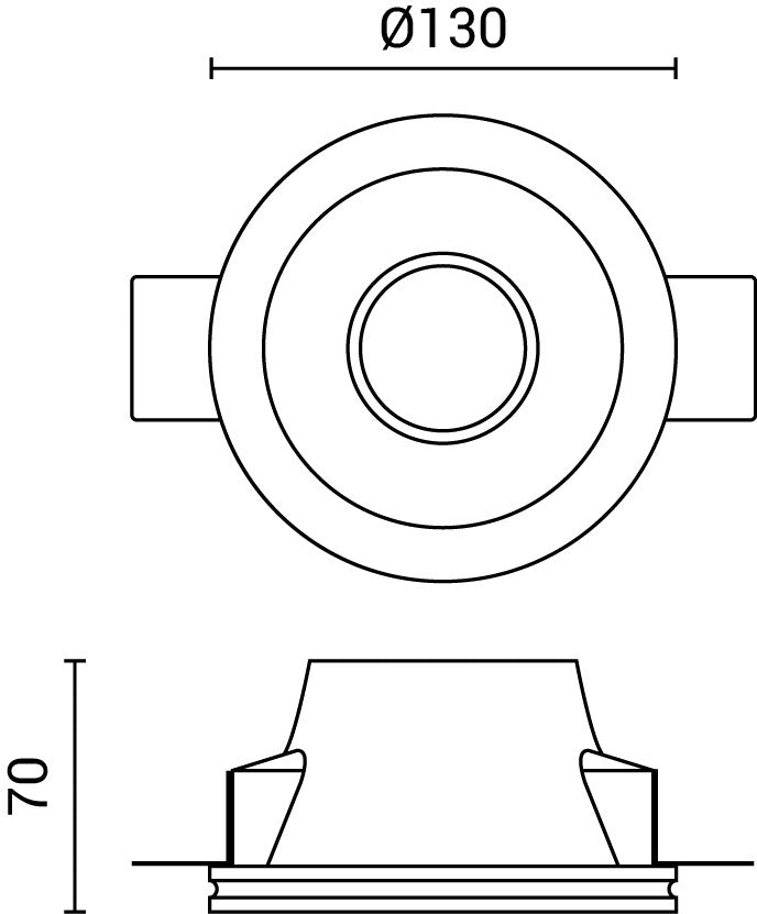 Ceiling Spotlight Trimless Recessed Round - product view