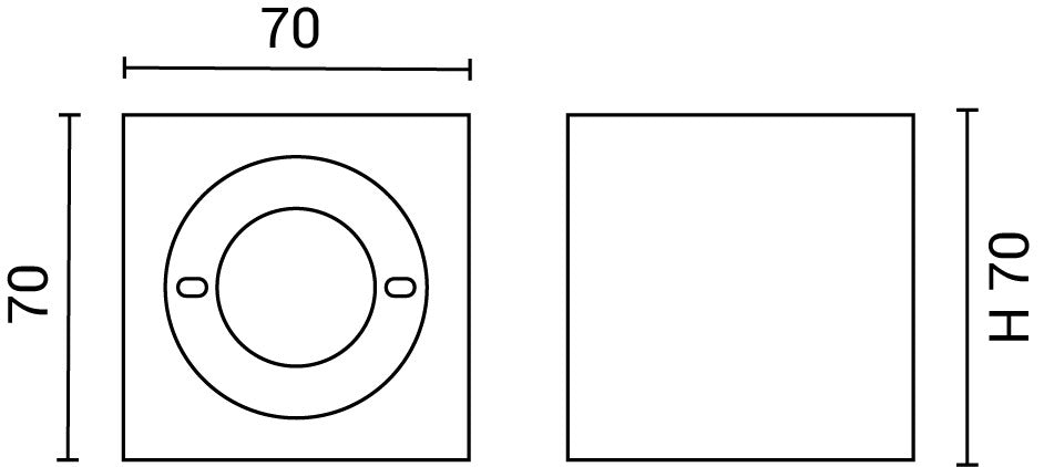 Ceiling Lamp Surface Square - product view