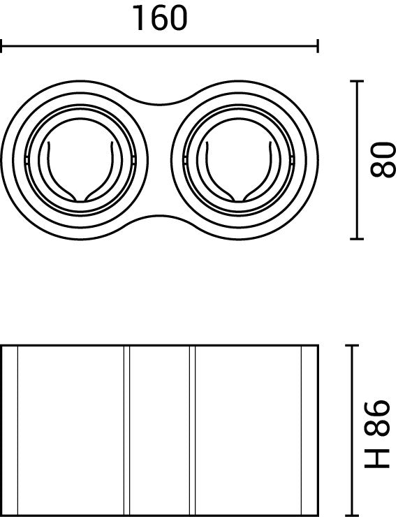 Spotlight Fixture 2xGU10 - product view