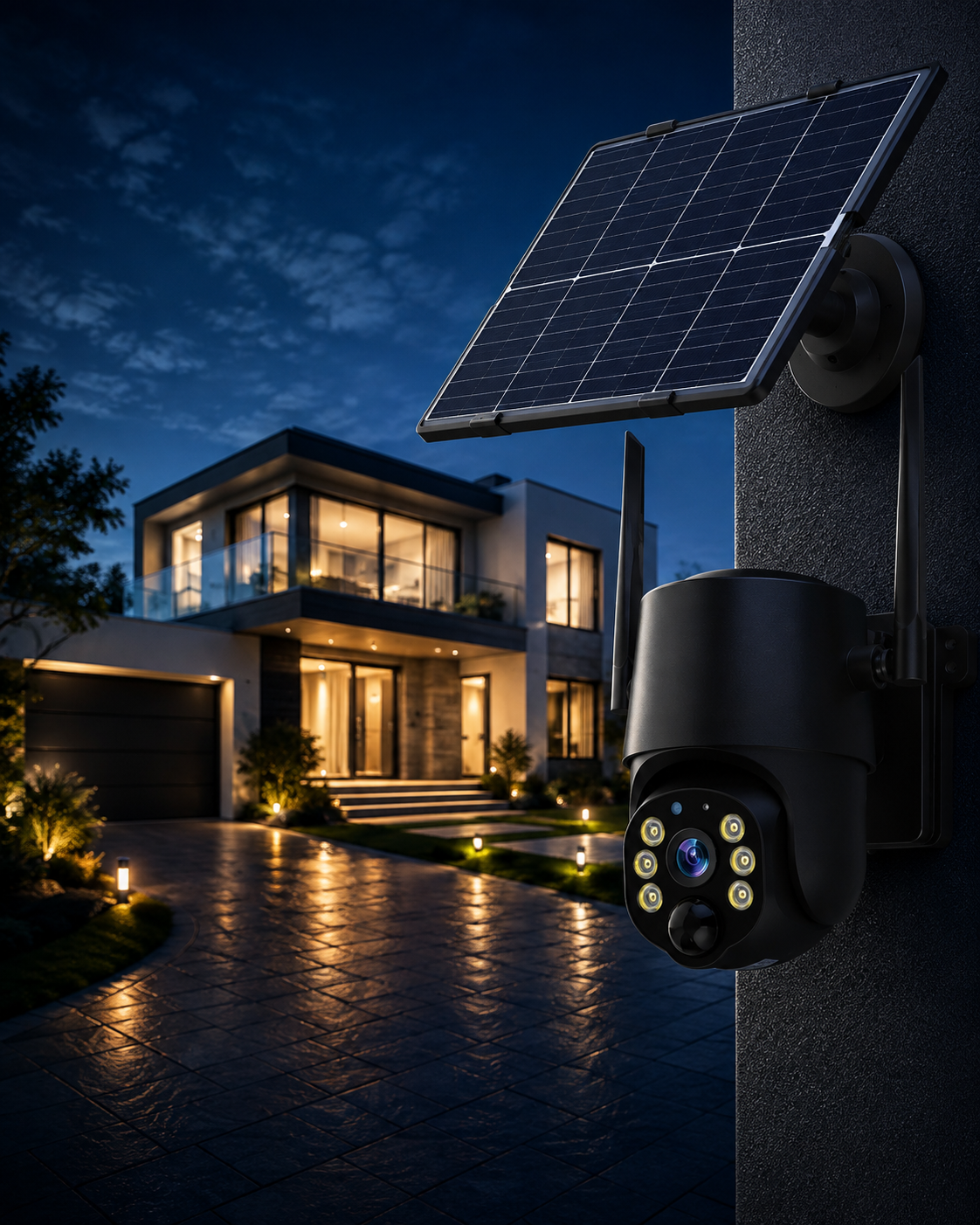 4MP Wi-Fi Solar Battery IP Camera Black SD-Slot - product view