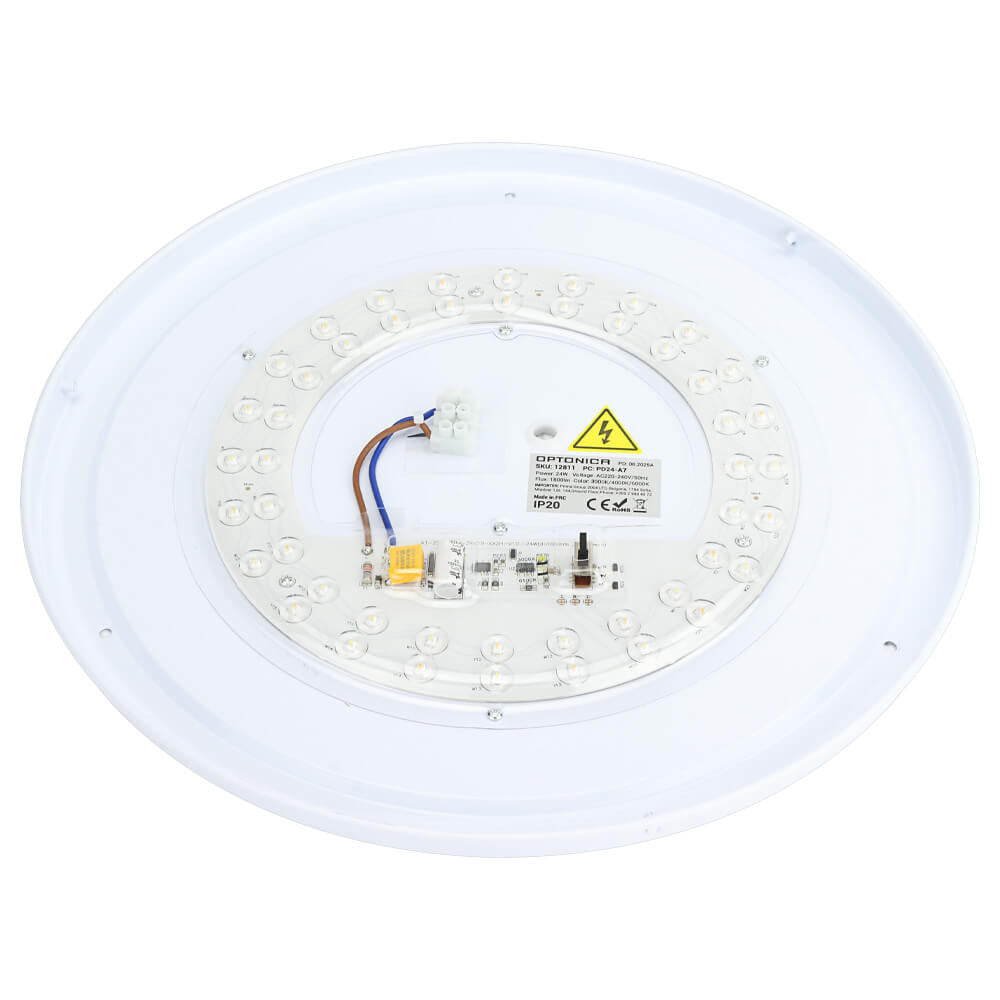 LED Ceiling Light 24W White/Wood Body CCT - image 4