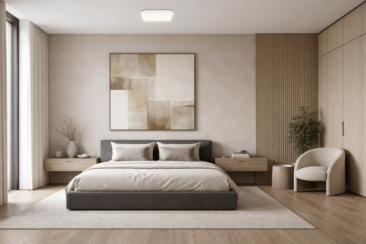LED Ceiling Light - Square + Microwave Sensor - product view