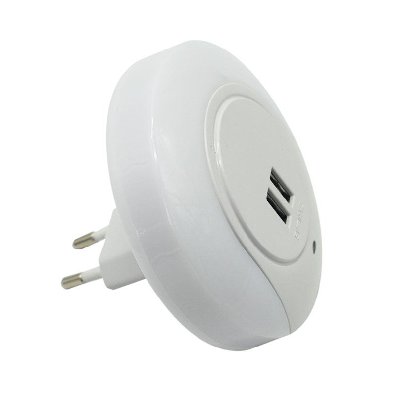 Kids Toy Light Sensor Night Lamp AUTO-ON/OFF 2xUSB 0.5W