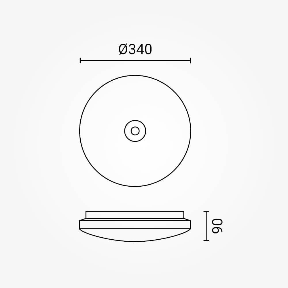 LED Outdoor Ceiling Light White PIR-SENSOR 2xE27 Socket - product view