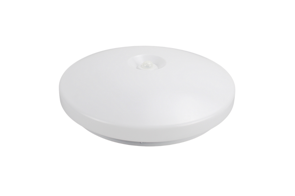 LED Outdoor Ceiling Light White PIR-SENSOR 2xE27 Socket