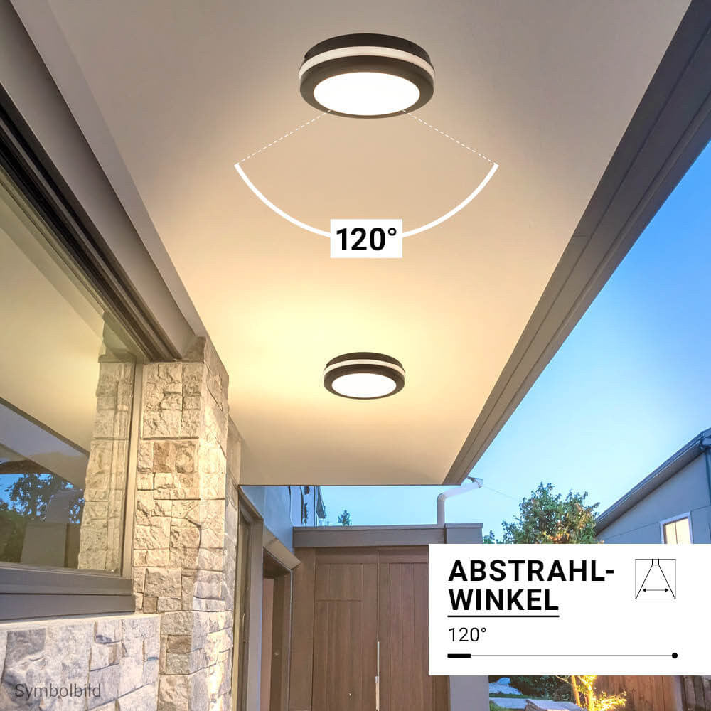 LED Outdoor Ceiling Light Black 30W CCT IP65 - image 7