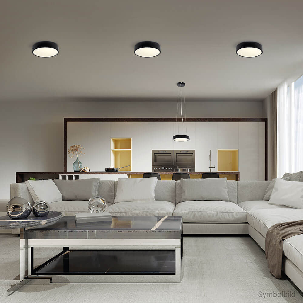 LED Ceiling Light Black Body - Round - product view