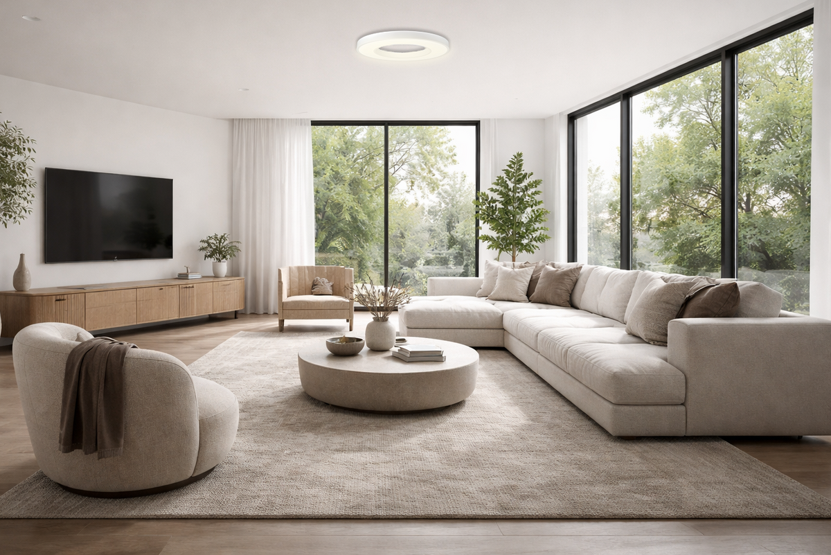LED Ceiling Light Round Shape White Body - product view
