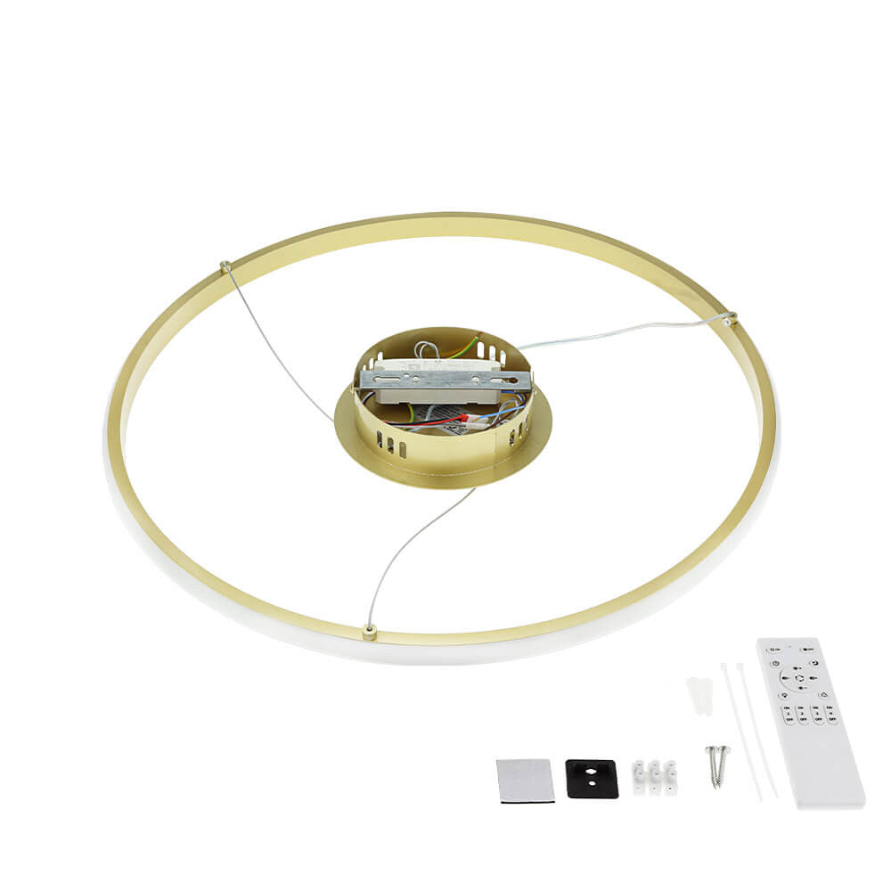 LED Pendant Lamp CCT 30W Brushed Gold Dimmable + Remote Control - image 4