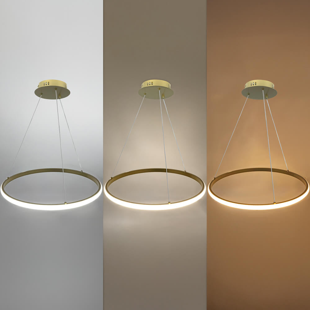 LED Pendant Lamp CCT 30W Brushed Gold Dimmable + Remote Control - image 5