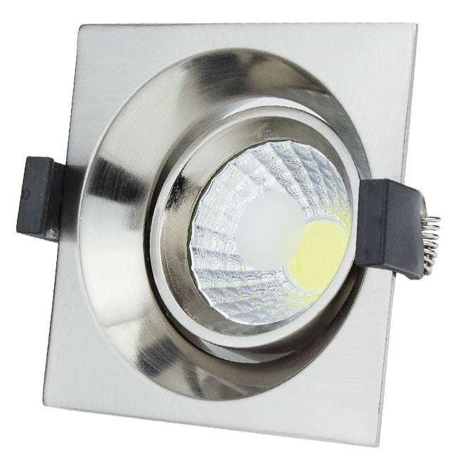 LED COB Downlight Square Inox Build-In