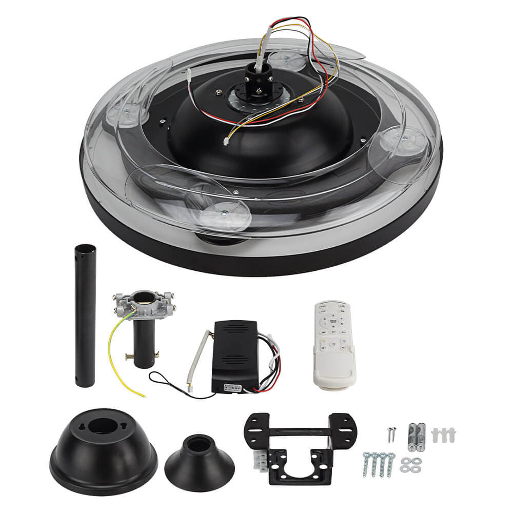 LED Fan Ceiling 36W/3CCT Black Slim + Remote Control - image 4