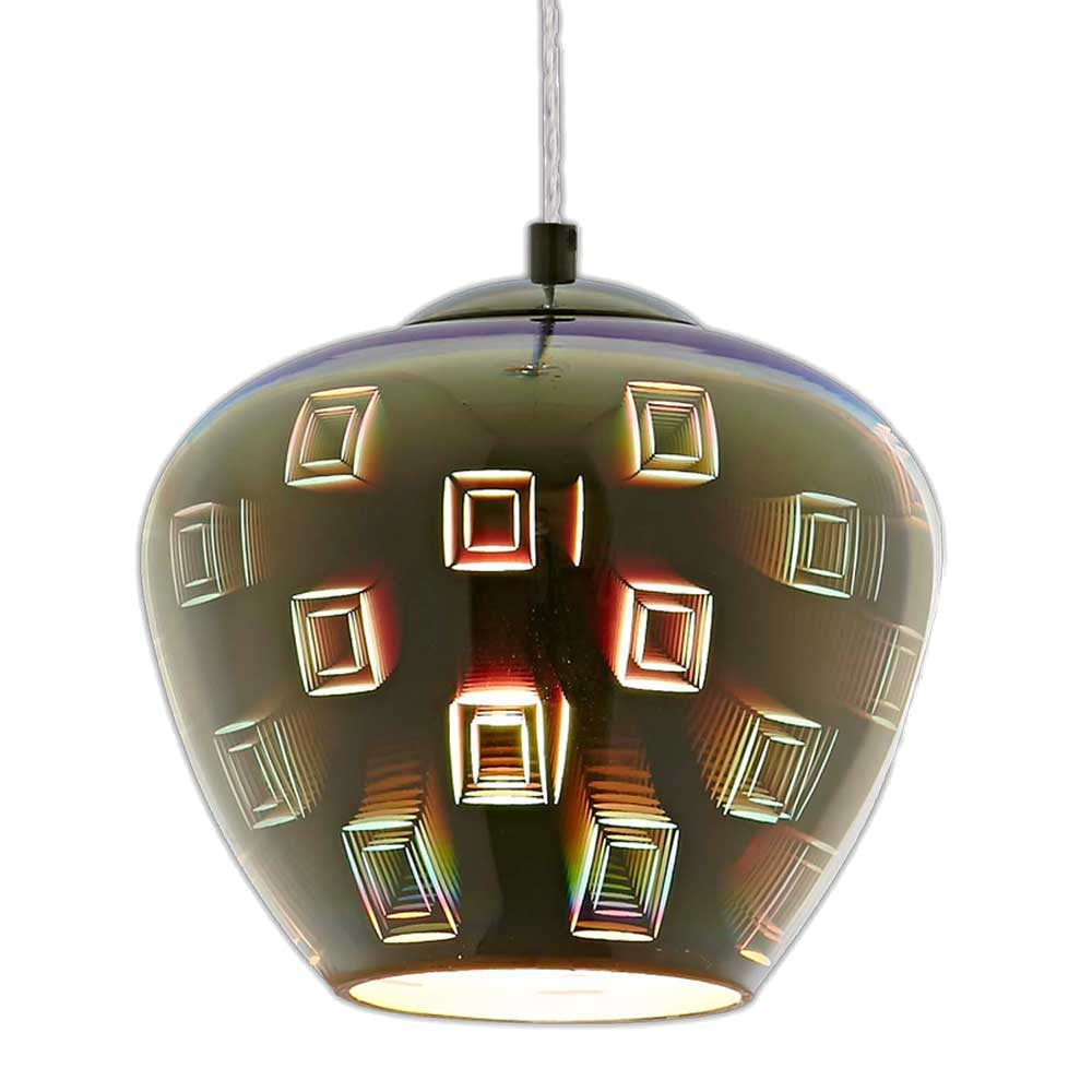 3D Glass Pendant D200 Chrome Circle - product view