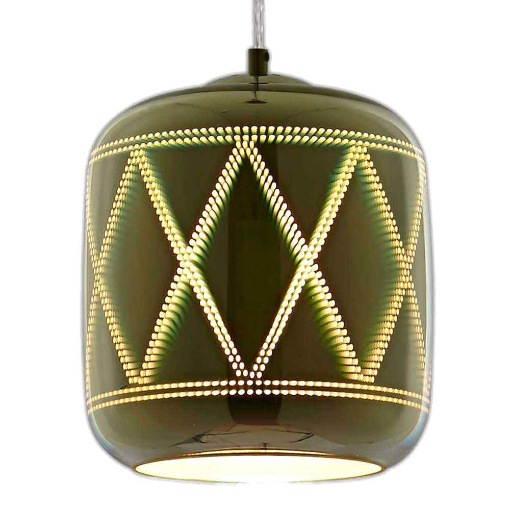 3D Glass Pendant D200 Chrome Rombus - product view