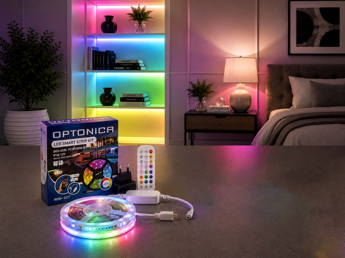 Smart LED Strip Set RGB + CCT Adapter + WIFI Controller 90 LEDs Alexa & Google Assistant - product view