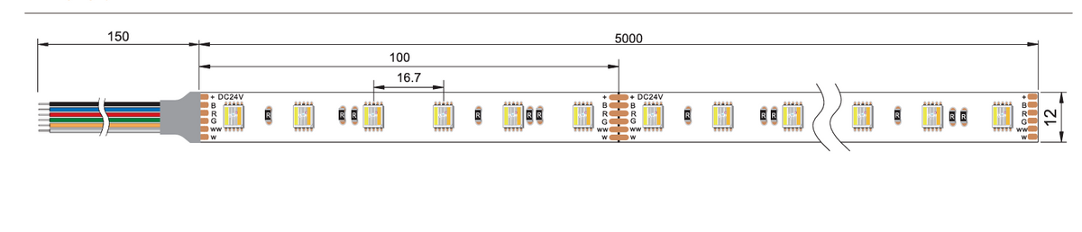 LED Strip RGB+CCT 5050/60 SMD/m - image 3