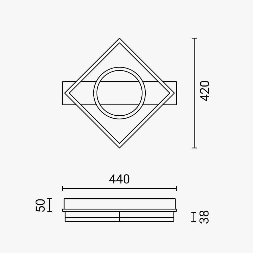 LED Ceiling Light 44W Black/Wood Body CCT + Remote Control - image 4