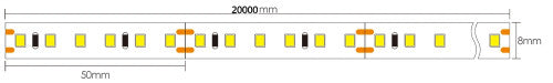 LED Strip 2835 24V 120LED/m 9W/m RA80 20m/Roll - image 3