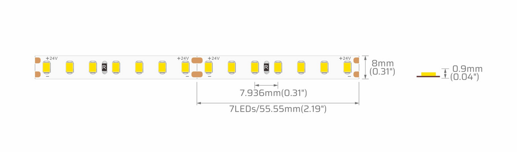 LED Strip 2835 24V 10W/M 126LED/M - product view