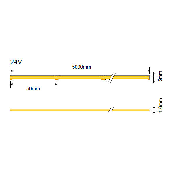 LED COB Strip 24V 10W - 5m Roll - image 3
