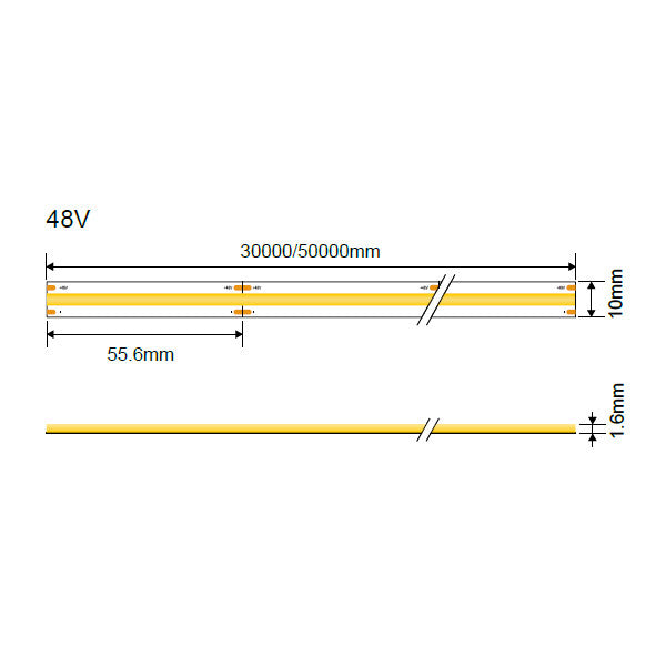 LED COB Strip 48V 6W Milky - 20m Roll - product view