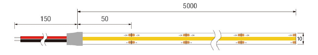 LED Strip 24V COB 320 LEDs D Shape - product view