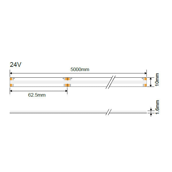 LED Strip COB RGB 24V 576LED/M 14W - product view