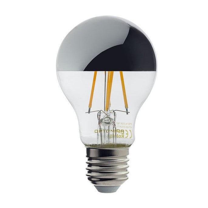 LED Bulb A60 E27 Half Silver Glass