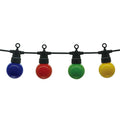 Black Outdoor String Light Colorful Bulbs 20pc 10M + 3M Cable