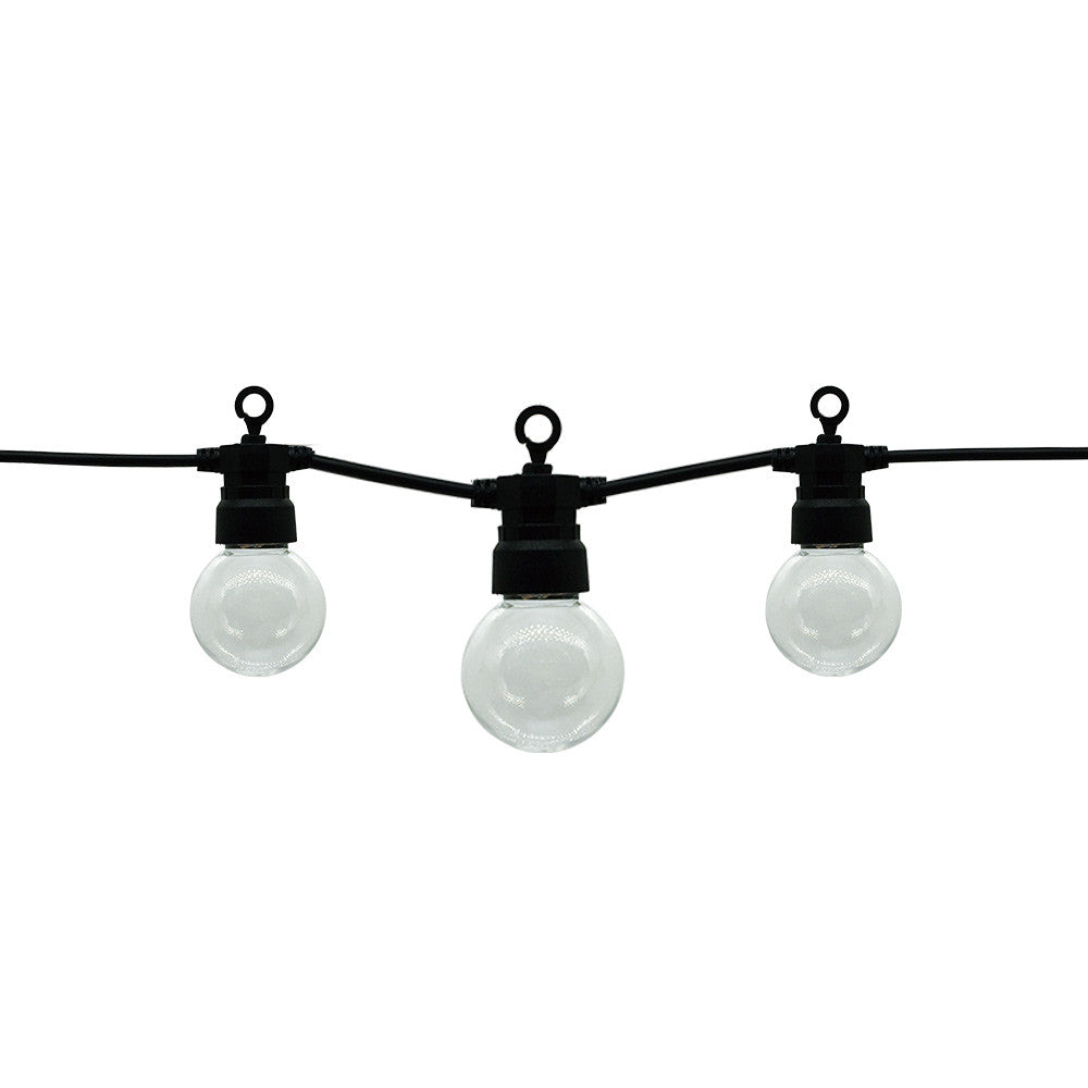 Black Outdoor String Light With Bulbs 10pc 5M + 3M Cable