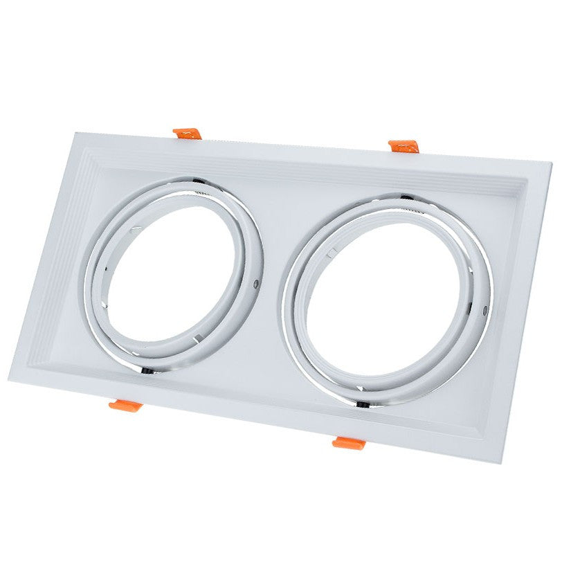 Rectangular 2xAR111 Rings Adjustable