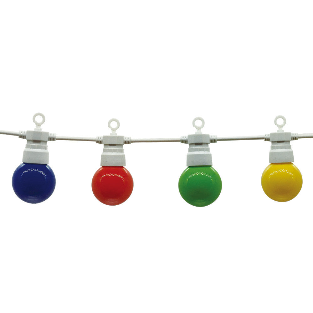 White Outdoor String Light Colorful Bulbs 20pc