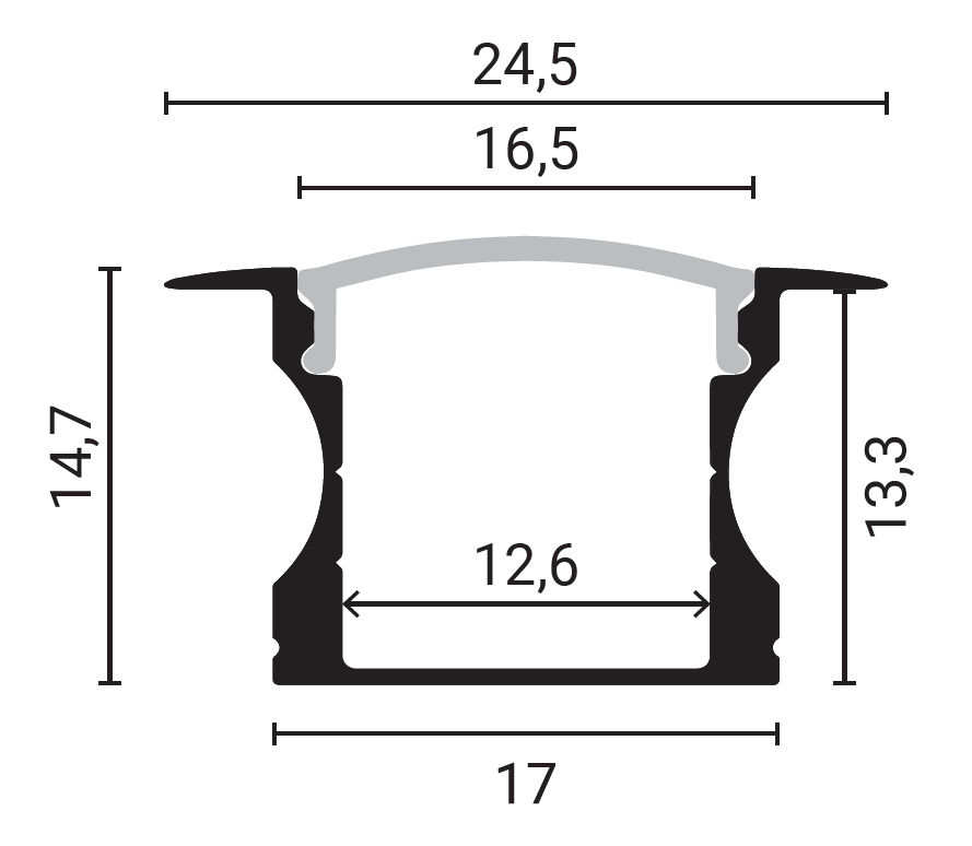 Aluminium Profile For LED Strip Silver L=2m - energy label