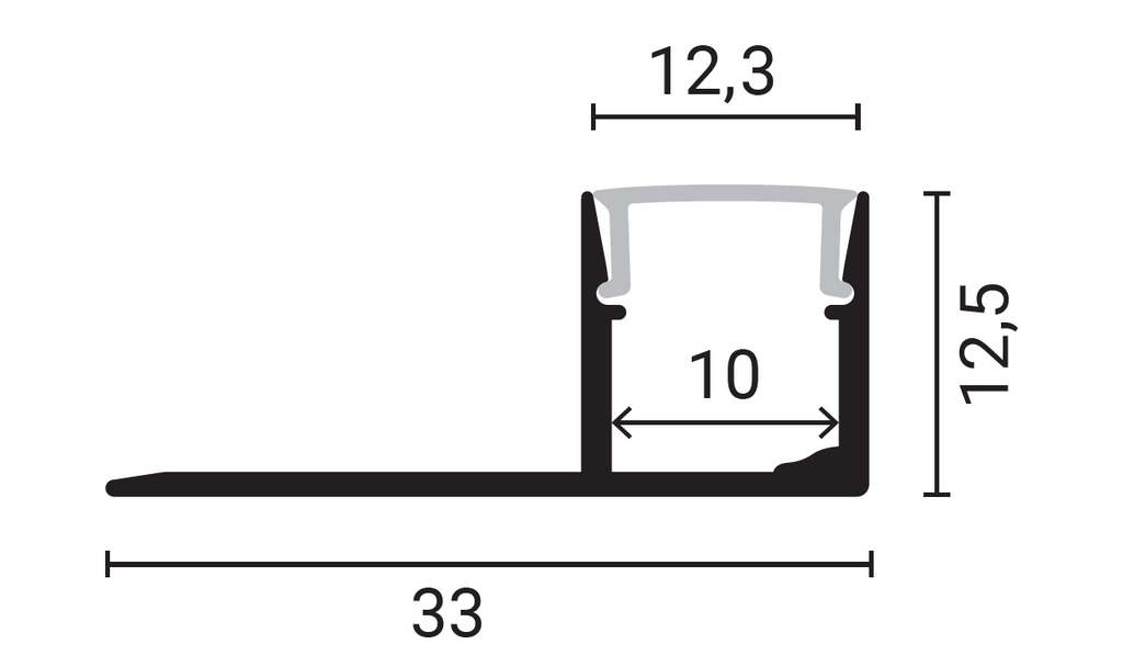 Aluminium Profile For LED Strip Gray L=2m - energy label