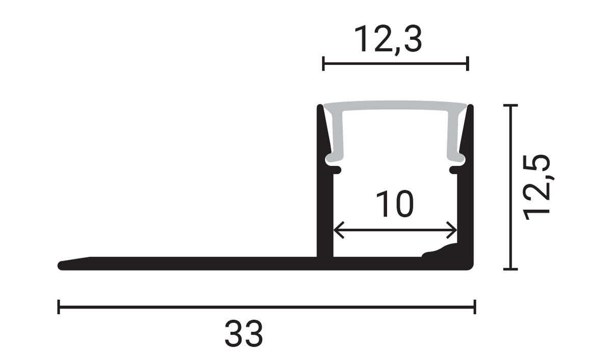 Aluminium Profile For LED Strip Gray L=2m - energy label
